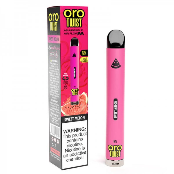 ORO Max Flow Twist – Disposable Vape Device – Sweet Melon – Single / 50mg