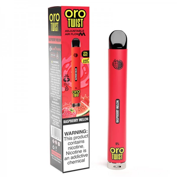 ORO Max Flow Twist – Disposable Vape Device – Raspberry Melon – Single / 50mg