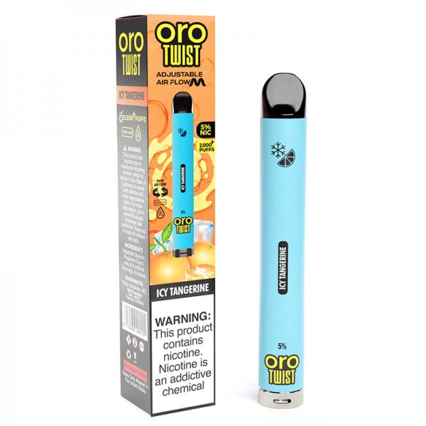 ORO Max Flow Twist – Disposable Vape Device – Icy Tangerine – Single / 50mg