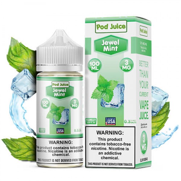 Pod Juice Tobacco-Free – Jewel Mint – 100ml / 0mg