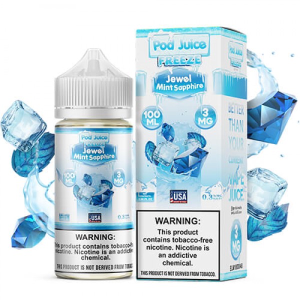 Pod Juice Tobacco-Free – Jewel Mint Sapphire Freeze – 100ml / 6mg