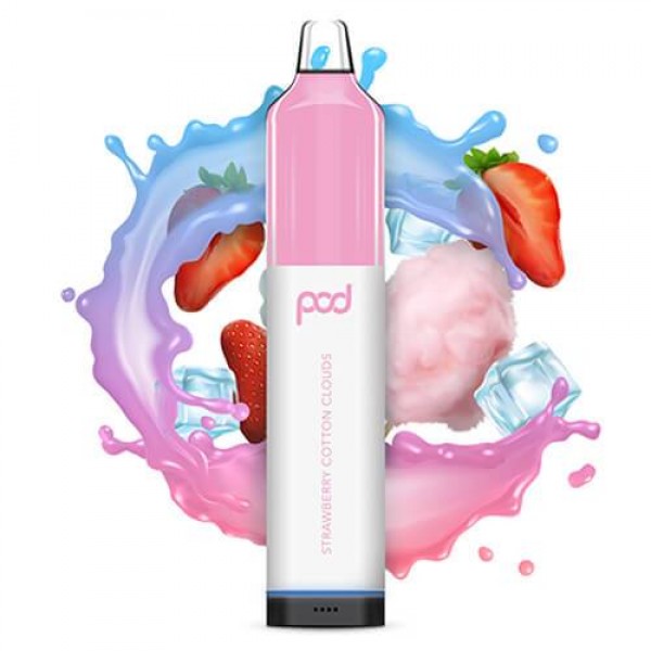 Pod Mesh 5500 Synthetic – Disposable Vape Device – Strawberry Cotton Clouds – Single / 50mg