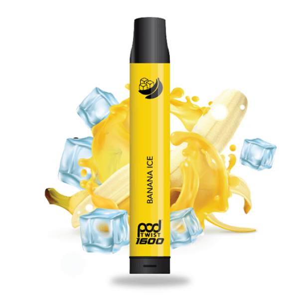 Pod Twist 1600 – Disposable Vape Device – Banana Ice – Single / 55mg